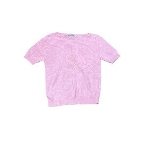 Vintage 1960’s Cuddle Knit Sweater Womens Size Small- Medium Pink Short Sleeve